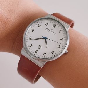 Skagen Men Leather Band Watch